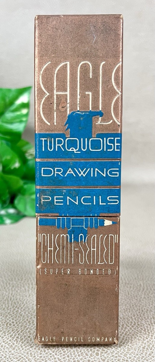 12 Eagle Turquoise 2H Drawing Pencils - 1936 Unused in