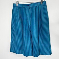 Vintage Sophisticates Pendleton Shorts Plaid Teal High Rise Women's Vintage 8
