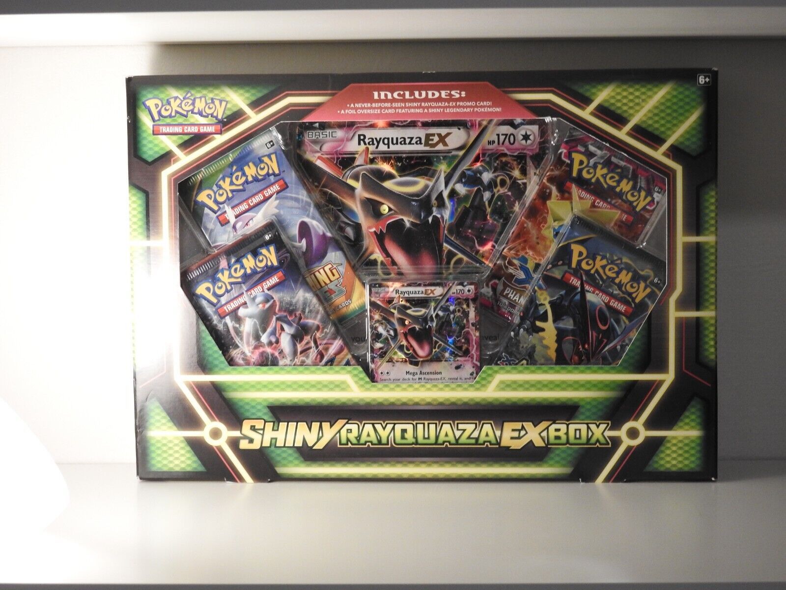 Pokemon Shiny Rayquaza EX Box with 1 Hoopa and Pikachu Mini Binder