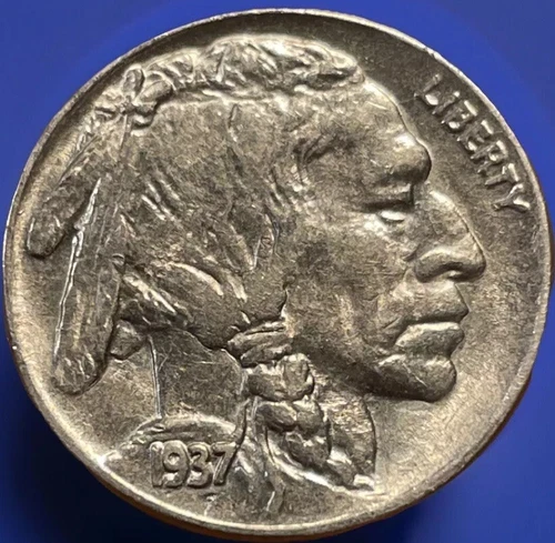 1937 5C Buffalo Nickel.  Perfect Album Upgrade. BETTER GRADE! BN-257