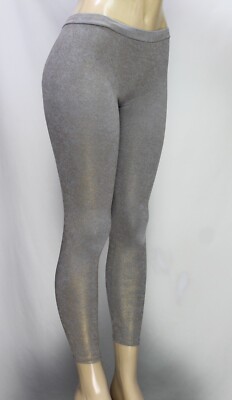 Forever 21 Women's Ankle Leggings Stretch Gray Gold Size S