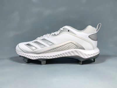 Adidas Men\'s Icon Bounce Baseball‎ Cleats White Silver Size 7 Metal Spikes Adidas Men main image 3