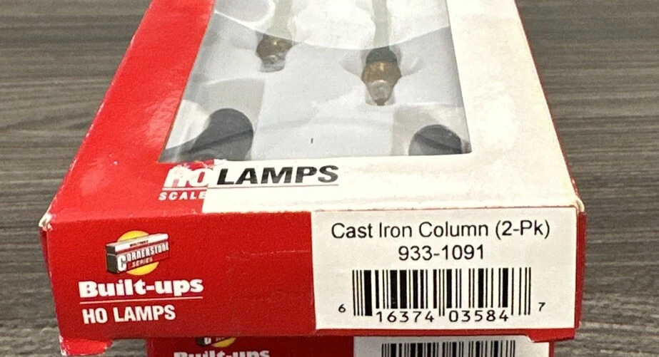 Walthers Cornerstone HO Built Ups Lamps #933-1091 Cast Iron Column 2 Pack - NOS! - Image 2 of 4