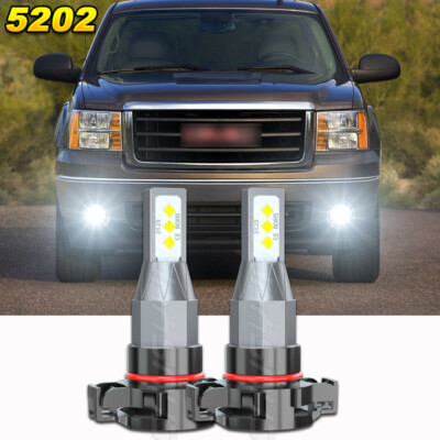 6000K 5202 LED Fog Lights Kit Bulbs for GMC Sierra 1500 2500 3500 2007-2013