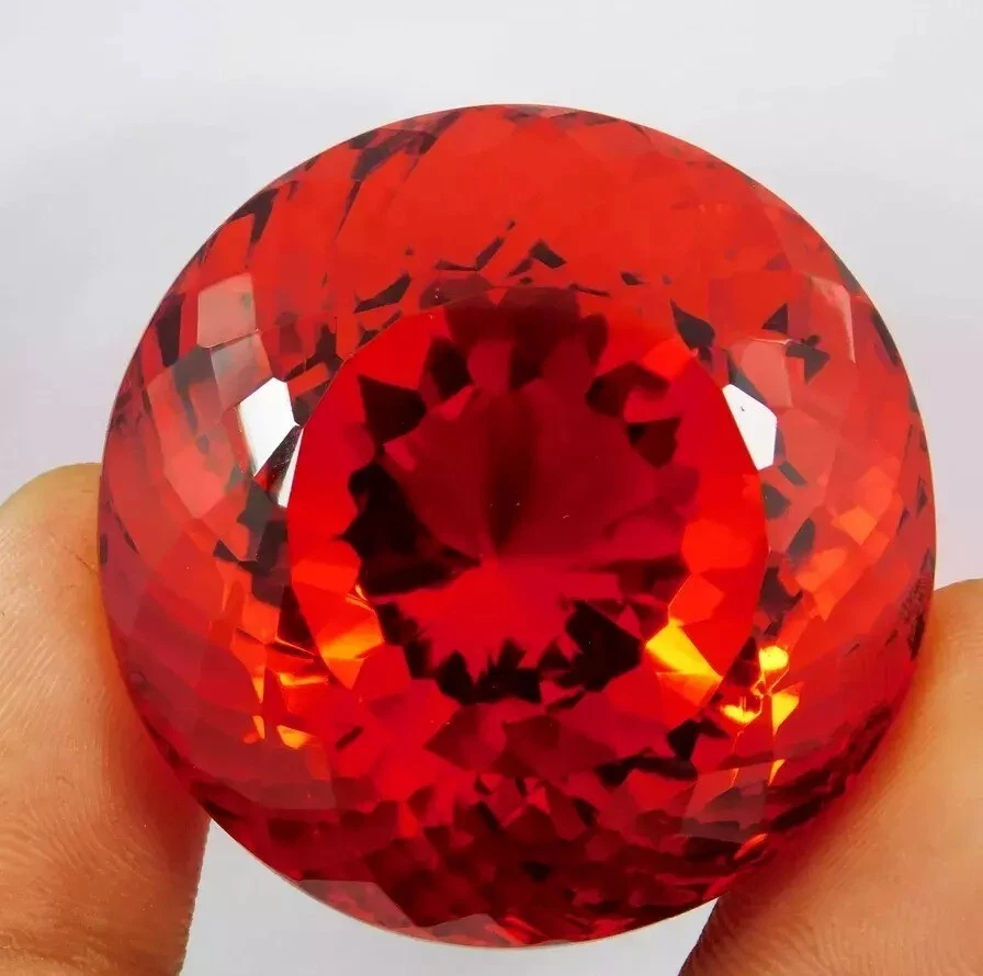 Huge Natural AAA Quality 1000 Ct Mexican Fire Opal Red Orange Round Cut Gemstone - Image 3 of 4