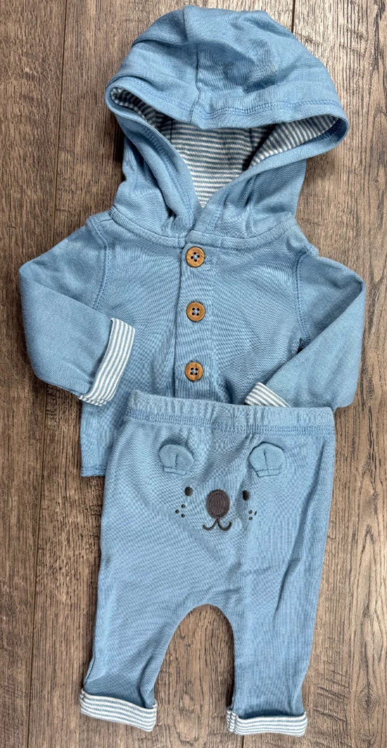 Baby Boy Clothes New Carter's Preemie 2pc Blue Koala Hooded Outfit