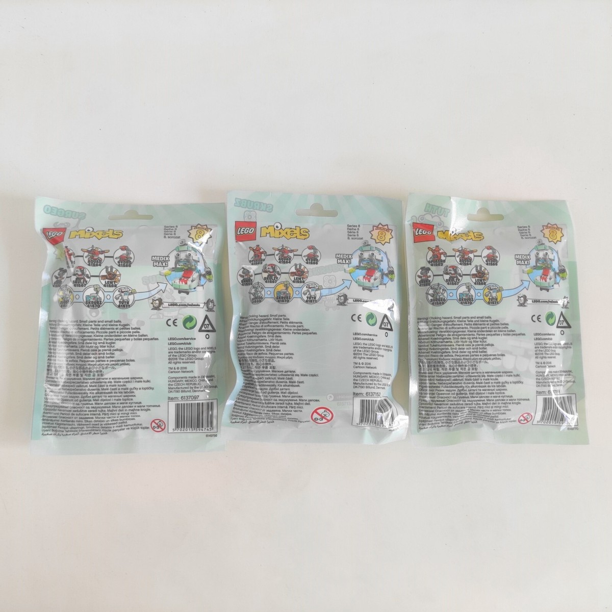 LEGO MIXELS Series 8 Set of 3 41569 41570 41571 Surgeo Skrubz Tuth