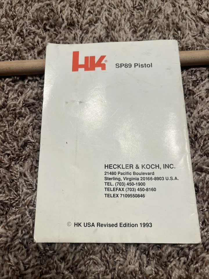 Pistola Heckler & Koch HK SP89 1993 manual de instrucciones Sp 89 Foto 2 de 4
