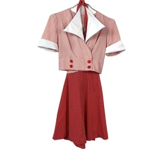 Vintage 70s Montgomery Ward JcPenney Halter Dress Shirt Twee Mrs Maisel Size 10