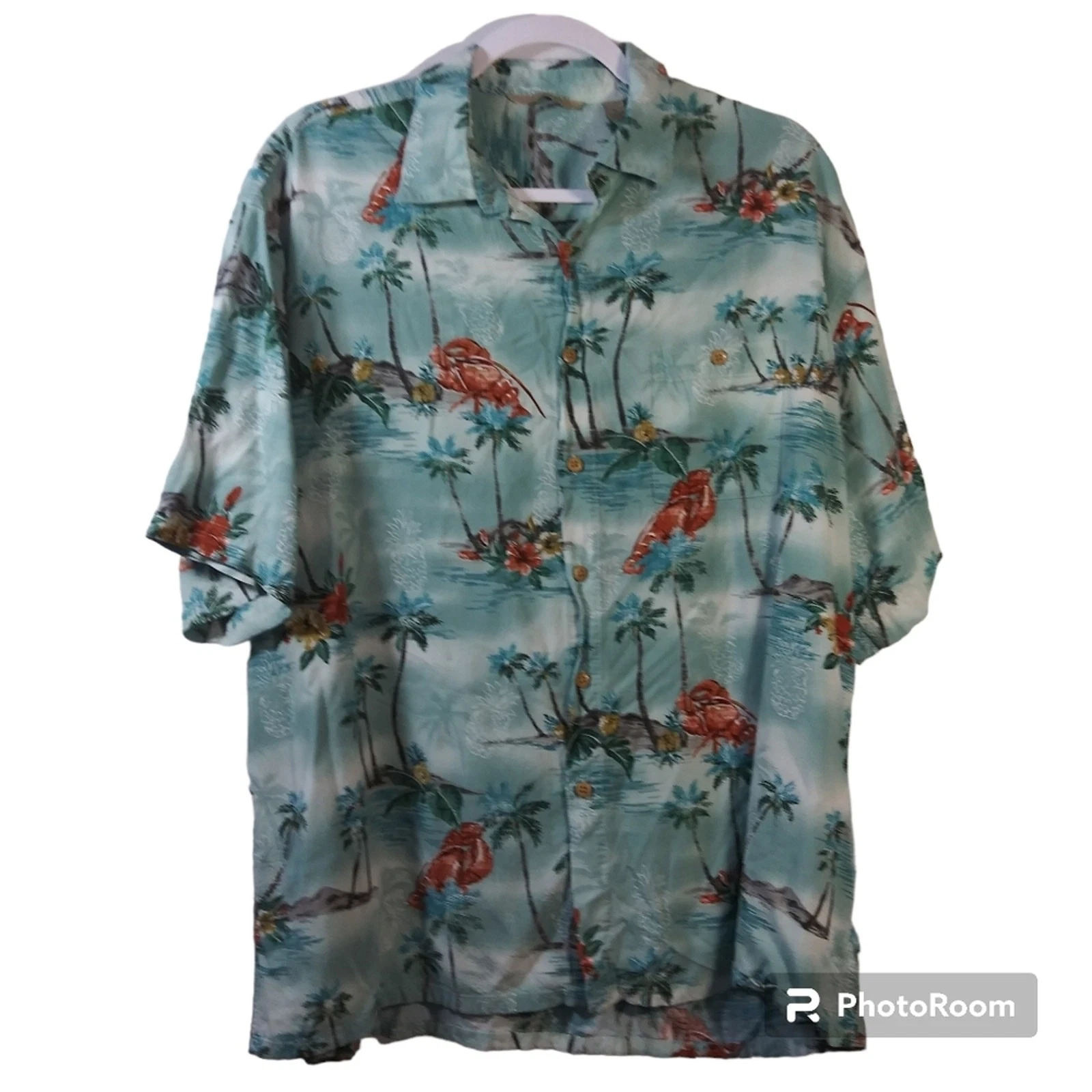 Paradise Collection Hawaiian Casual Button Front Shirt XL