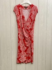 Tommy Bahama Red Print Floral Wrap Dress Medium