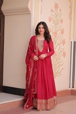 Attractive Star Georgette Gown And Fancy Dupatta For Function  Festival