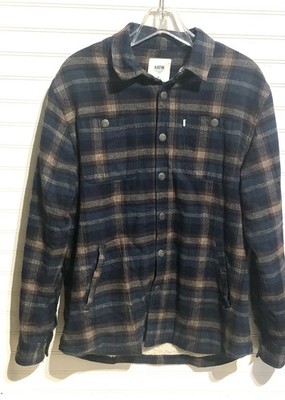 Katin Harold Plaid Flannel Snap Up Sherpa Lined Work Shirt/Shacket Men's M