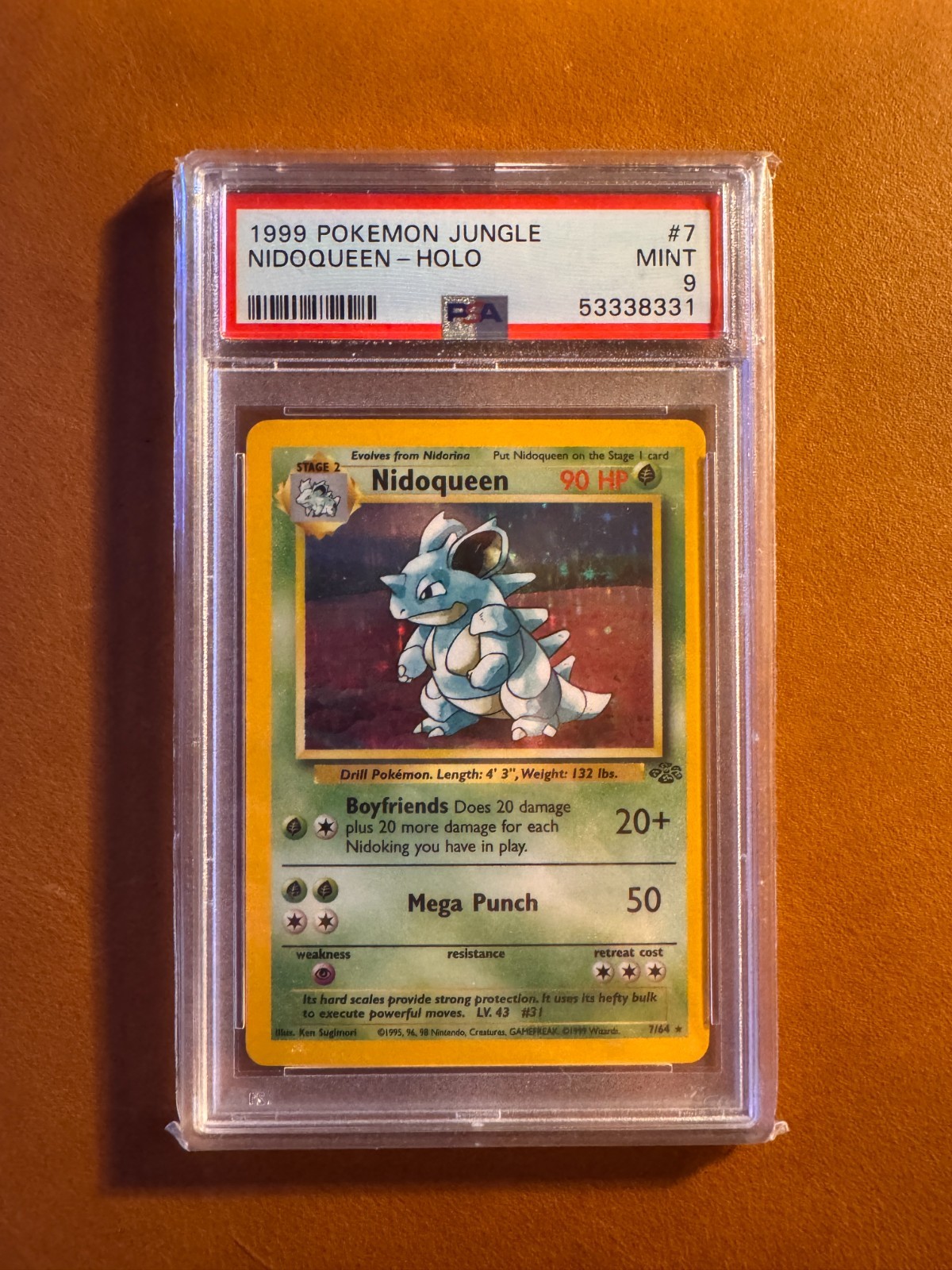 1999 Pokemon Jungle #7 Nidoqueen Holo PSA 9 Card MINT