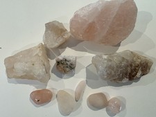 Lot Of 10 Rose Quartz Stones Gems Rocks Polished And Unpolished natural 