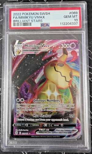 2022 Pokemon Mimikyu VMAX 069/172 Swsh09: Brilliant Stars Holo - PSA 10