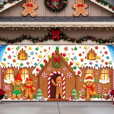 6 x 13 ft Christmas Garage Door Banner Decoration Magnetic Double Garage Door...