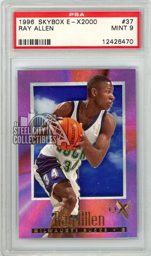 Ray Allen #37 Basketball Cards 1996 Skybox E-X2000 trading card — raw and PSA graded price guide