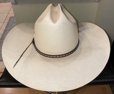 Stetson 5X Straw Hat Size 7 Western Cattleman Natural