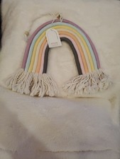 Rainbow Wall Hanging, Macrame Woven Rainbow, Rainbow 12" X 12" PASTELS