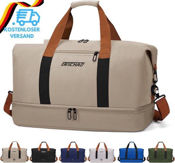 Sporttasche Damen Reisetasche Herren, Sporttaschen Mit Schuhfach & Nassfach, Lar-image
