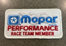 Vintage Mopar Performance Race Team Member Patch Embroidered Sew Iron On New Vintage Mopar Performance Race Team Member Patch Embroidered Sew Iron On New
