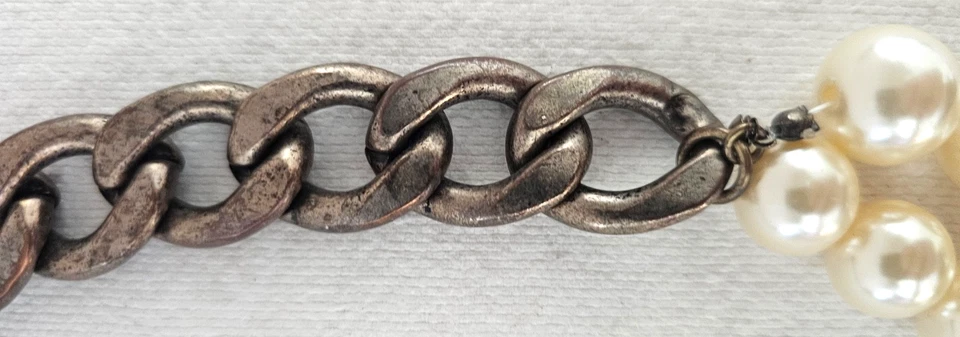 COLLAR ZARA VINTAGE 24" HIERRO Y MAXI PERLAS DE IMITACIÓN Foto 4 de 4
