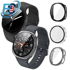 For Samsung Galaxy Watch 8 40/44mm Hard PC Case Tempered Glass Screen Protector