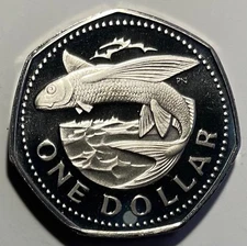 Barbados $1.00 Dollar 1974 - Flying Fish - Proof