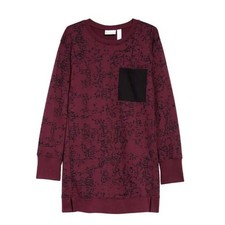 Zella Girl Purple Abstract Print Cotton Terry Sweatshirt Dress Kid Size XS / 5-6