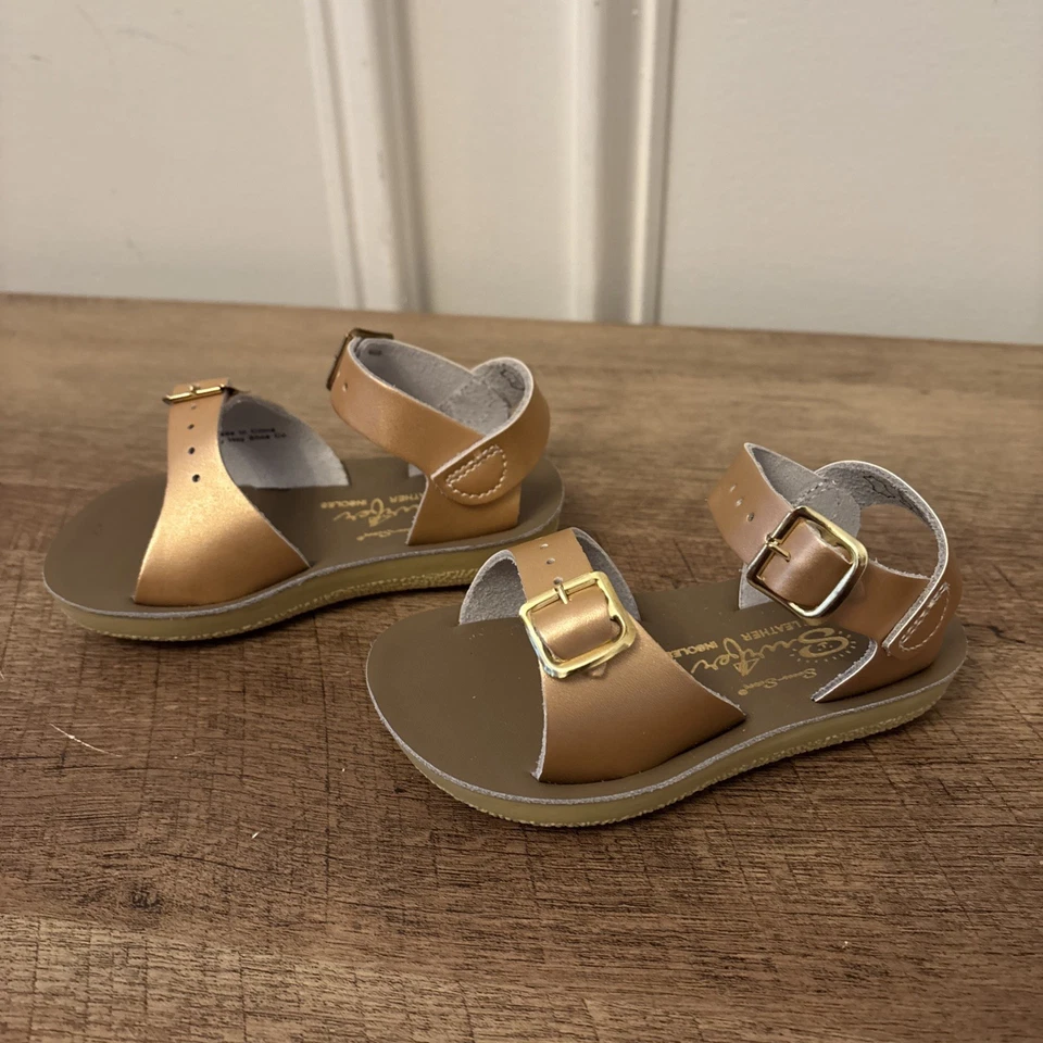 Sun-San Salt Water Sandals,water safe Sea Wee style,rose gold , Size 6 Toddler - Image 2 of 4
