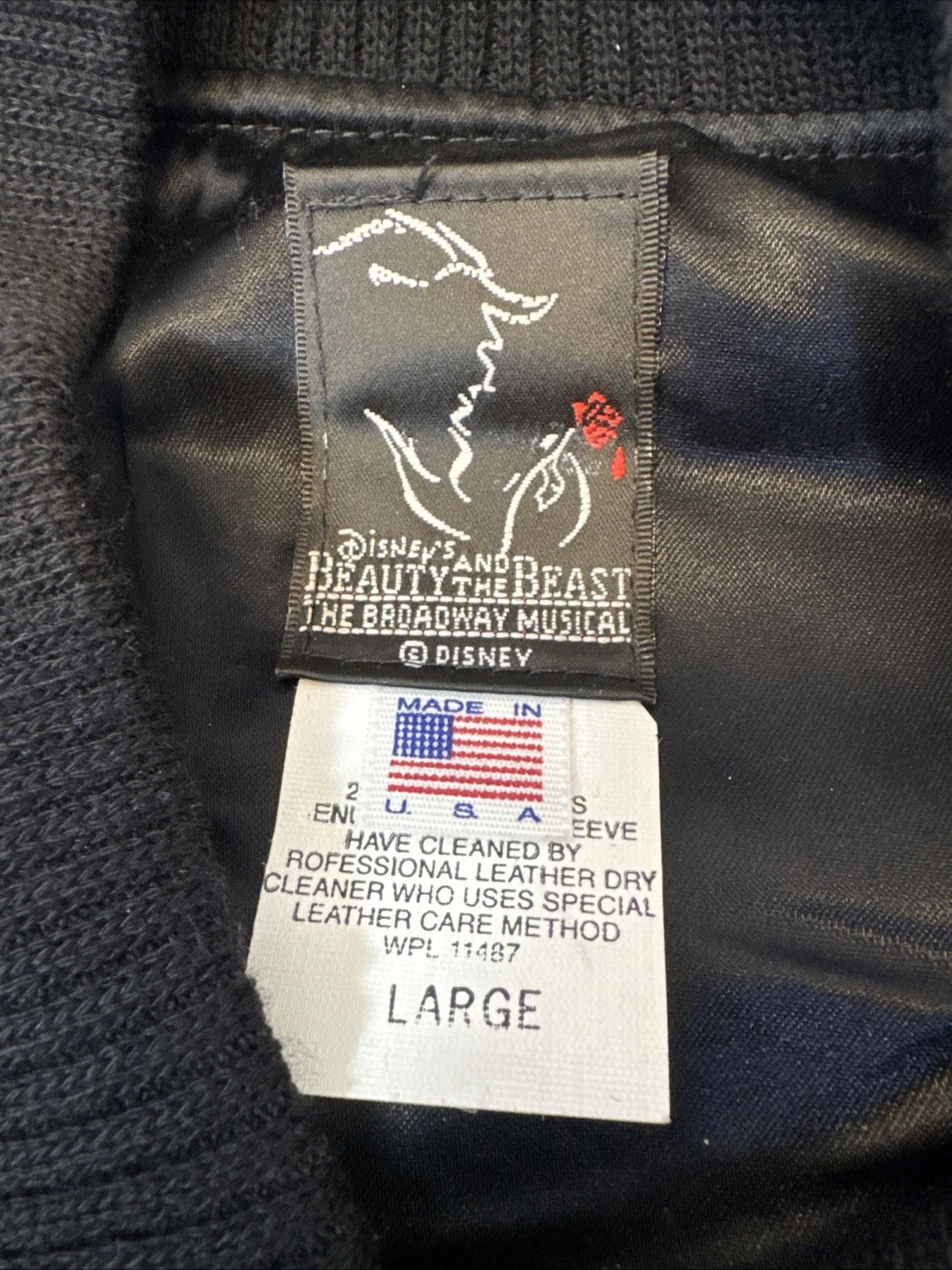 Vtg 90s Disney Beauty & The Beast Varsity Jacket Large Broadway Play Theater EX - product detail image 4