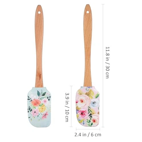 Espátula crema para pasteles 2 piezas, raspadores de pasteles de silicona accesorios para pasteles mantequilla  Foto 2 de 4