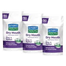 Dry Mouth Dual-Action Mints - Sugar-Free Breath Mints - 50 Count, 3 Pack, Mel...