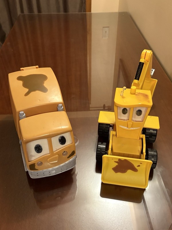 Stinky and Dirty Show Talking Backhoe Loader and Garbage Truck Set