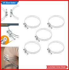 4 Inch Double Wire Hose Clamp 5 Pack Carbon Steel Zinc Adjustable Worm Gear for