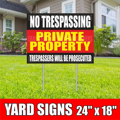 #ad #ad NO TRESPASSING PRIVATE PROPERTY Yard Sign with H Stakes TRESPASSERS PROSECUTED $149.84