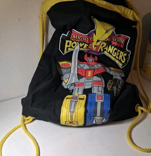Vintage 1993  Mighty Morphin Power Rangers Drawstring Bag Carrying Case Wiz too