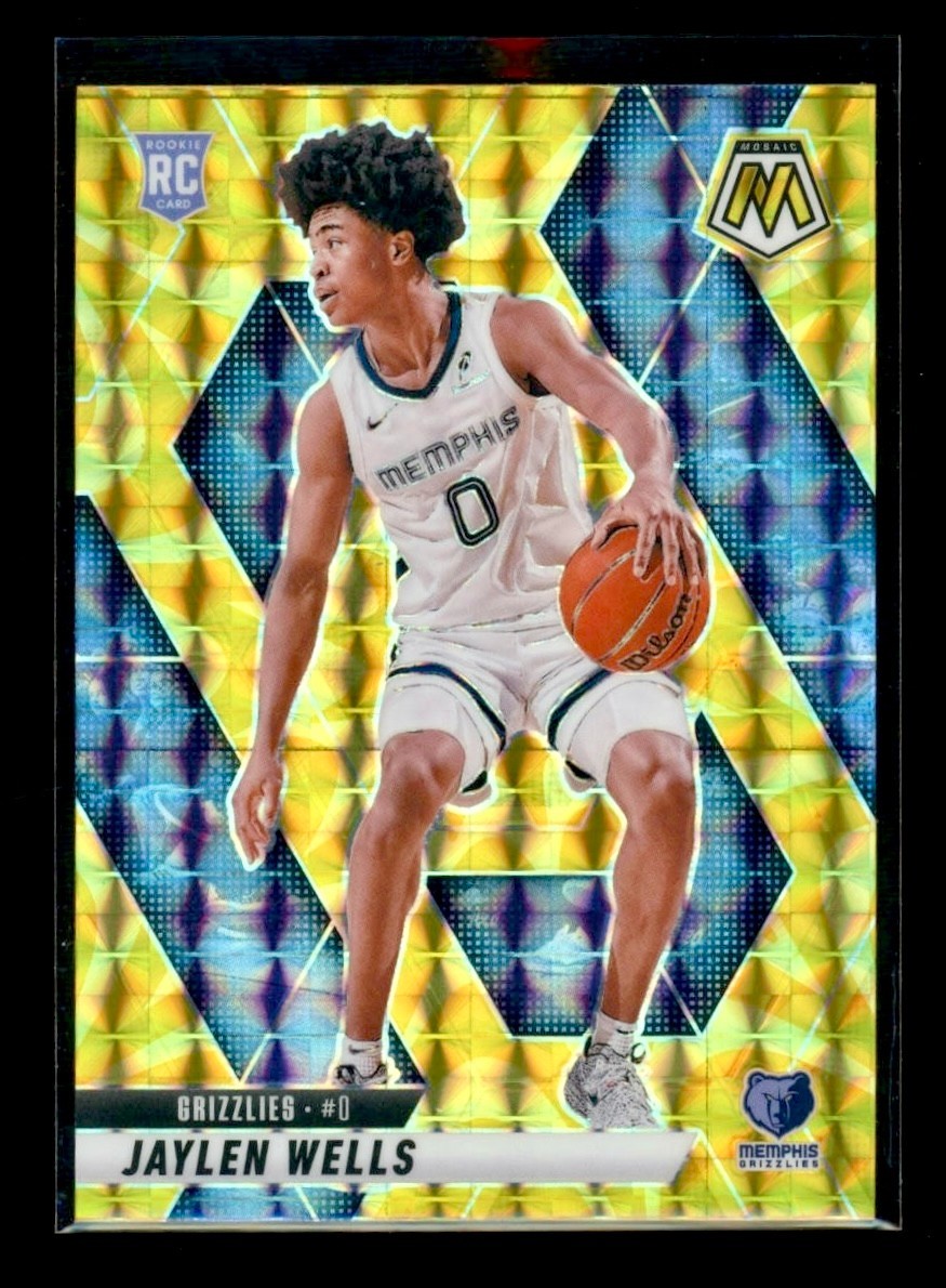 2024-25 Panini Mosaic Jaylen Wells #240 TRUE Reactive Yellow Mosaic Prizm RC SSP