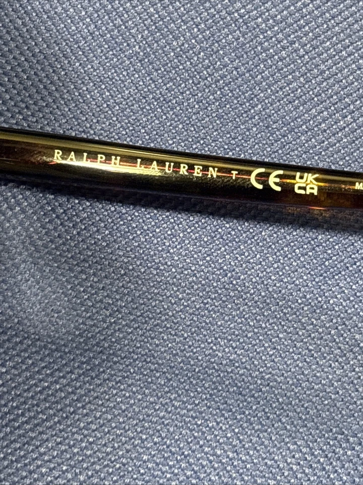 全新 Polo Ralph Lauren 经典半闪亮黄铜眼镜框玳瑁臂 — 第 3/4 张图片