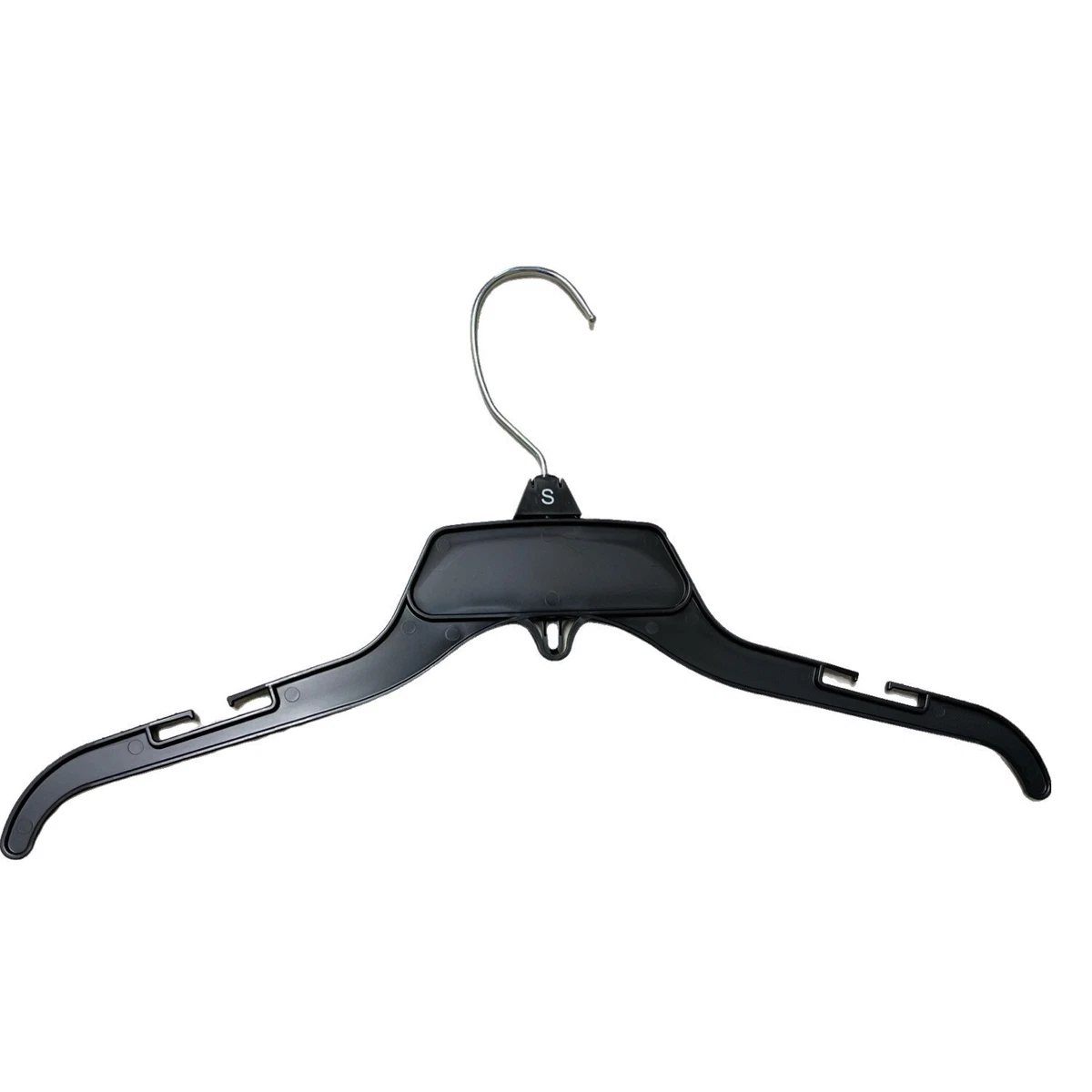 Black Plastic Hangers Metal Hooks 15 inch Shirt Dress Coat Top