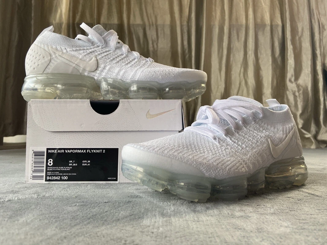 nike air vapormax flyknit 2 white pure platinum