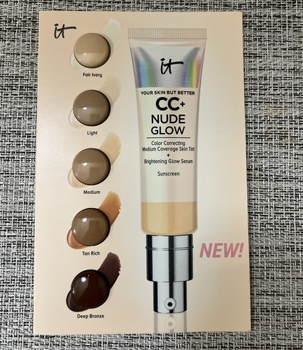 3X IT Cosmetics CC Nude Glow Color Correcting Medium Coverage Skin Tint E5 - Picture 3 of 4