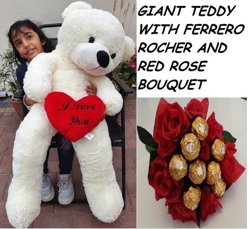 Giant Large Big Teddy Bear Love Heart Girlfriend Gift Valentines Ferrero Xmas Ebay