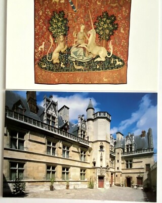 LOT de 2 CARTE Musée des Thermes HOTEL de CLUNY PARIS La Dame à la Licorne NEUF