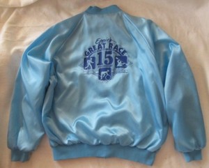 light blue satin jacket