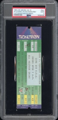 1985 LIVE AID CONCERT FULL TICKET LED ZEPPELIN/JAGGER/DYLAN/OZZY 7