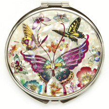 Mother of Pearl Double mirror with magnifying...