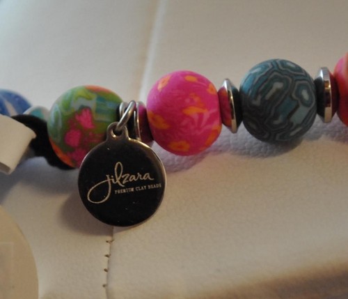 Jilzara Mosaic Elastic Medium Keepsake Necklace Polymer Clay Beads Handmade R2 - Picture 9 of 12