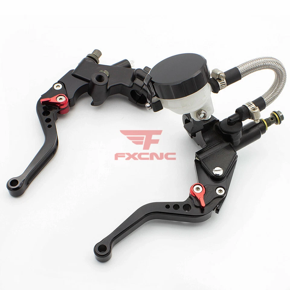 Manija de motocicleta bomba de freno palanca cilindro maestro embrague con taza de aceite universal Foto 3 de 4